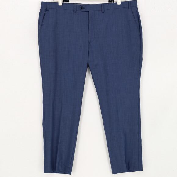 Michael Kors Men's Blue Solid Wool Stretch Classic-Fit Suit Pants Size 44W 30L - Picture 5 of 8